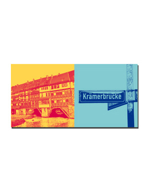 MAGNET-STORIES Erfurt - Krämerbrücke + Schild Krämerbrücke