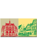 ART-DOMINO® BY SABINE WELZ Erfurt - Town Hall + Houses at the fish market