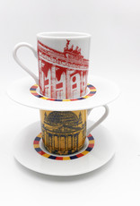 ART-DOMINO® BY SABINE WELZ Berlin Espresso cup 02 - Reichstag dome and Brandenburg Gate