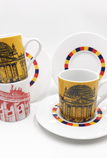 ART-DOMINO® BY SABINE WELZ Berlin Espresso cup 02 - Reichstag dome and Brandenburg Gate