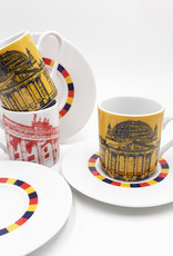 ART-DOMINO® BY SABINE WELZ Berlin Espresso cup 02 - Reichstag dome and Brandenburg Gate