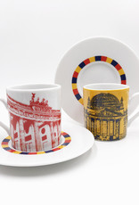 ART-DOMINO® BY SABINE WELZ Berlin Espresso cup 02 - Reichstag dome and Brandenburg Gate