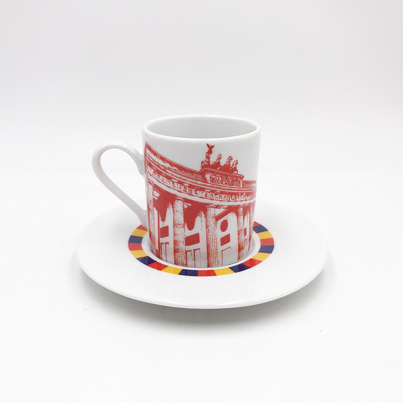 ART-DOMINO® BY SABINE WELZ Berlin Espresso cup 02 - Reichstag dome and Brandenburg Gate