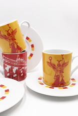 ART-DOMINO® BY SABINE WELZ Berlin Espresso cup 03 - Brandenburger Tor + Goldelse