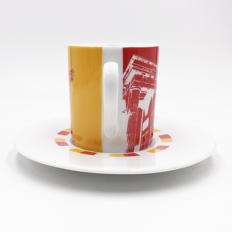 ART-DOMINO® BY SABINE WELZ Berlin Espresso cup 03 - Brandenburger Tor + Goldelse