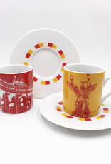 ART-DOMINO® BY SABINE WELZ Berlin Espresso cup 03 - Brandenburger Tor + Goldelse