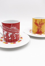 ART-DOMINO® BY SABINE WELZ Berlin Espresso cup 03 - Brandenburger Tor + Goldelse