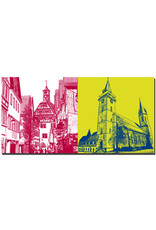 ART-DOMINO® BY SABINE WELZ Öhringen - Old Town Street and Old Town Hall + Stiftskirche