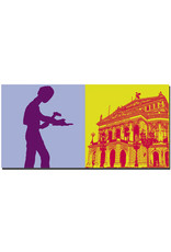 ART-DOMINO® BY SABINE WELZ Francfort - Hammering Man + Alte Oper