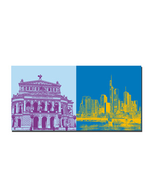 ART-DOMINO® BY SABINE WELZ Francfort - Alte Oper + Skyline Skyscraper