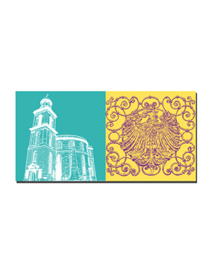 MAGNET-STORIES Frankfurt - Paulskirche + Wappen am Brunnenzaun