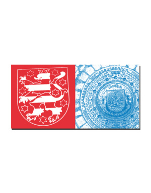 MAGNET-STORIES Gotha - Wappen Freistaat Thüringen + Bodendeckel