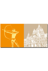 ART-DOMINO® BY SABINE WELZ Hanover - Archer in front of the town hall + Town hall