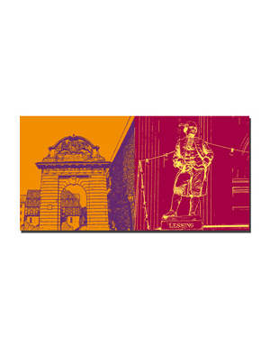 MAGNET-STORIES Hanover - Gate in front of Marstall + Lessing on Opera