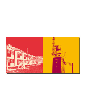 MAGNET-STORIES Helgoland - Hummerbuden Unterland + Leuchtturm mit Schild Lummenfelsen