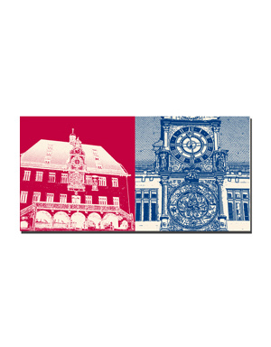 ART-DOMINO® BY SABINE WELZ Heilbronn - Old Town Hall + Art clock