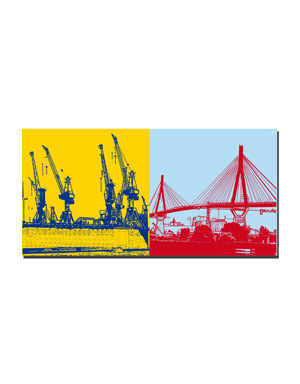MAGNET-STORIES Hambourg - Hafenkräne + Köhlbrandbrücke