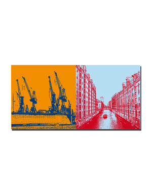 MAGNET-STORIES Hamburg - Hafenkräne + Fleet/Speicherstadt