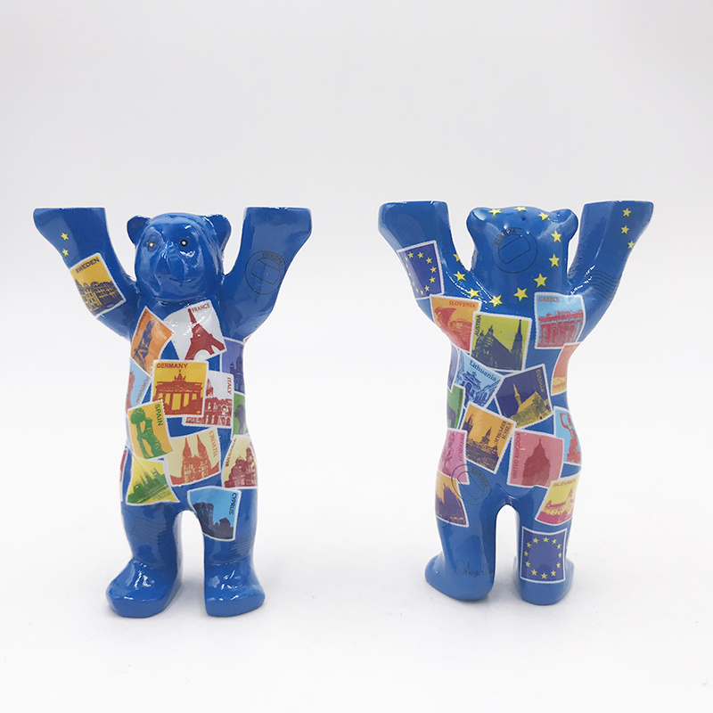 ART-DOMINO® BY SABINE WELZ Buddy Bear avec des motifs europe - 6 cm