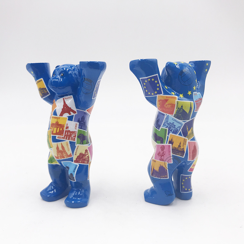 ART-DOMINO® BY SABINE WELZ Buddy Bear avec des motifs europe - 6 cm