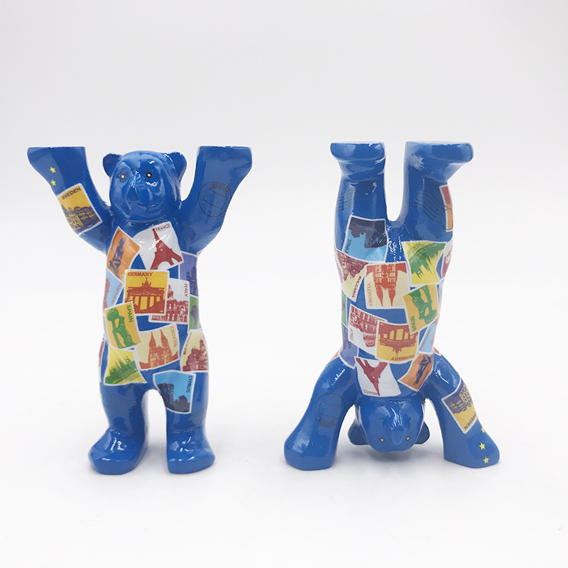 ART-DOMINO® BY SABINE WELZ Buddy Bear avec des motifs europe - 6 cm