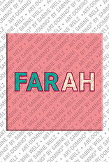 ART-DOMINO® BY SABINE WELZ Farah - Magnet mit dem Vornamen Farah