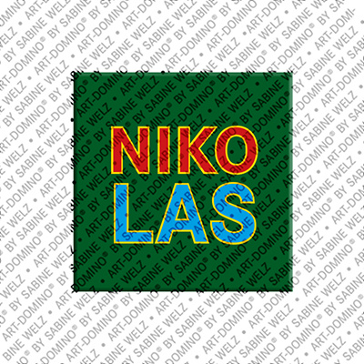 ART-DOMINO® BY SABINE WELZ Nikolas - Magnet with the name Nikolas
