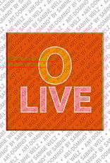 ART-DOMINO® BY SABINE WELZ Olive - Magnet mit dem Vornamen Olive