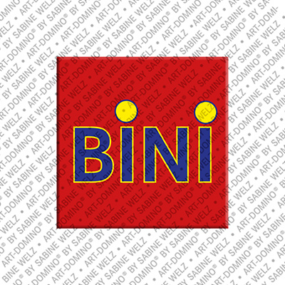 ART-DOMINO® BY SABINE WELZ Bini - Magnet mit dem Vornamen Bini