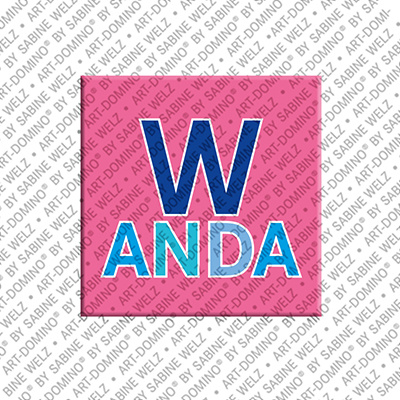 ART-DOMINO® BY SABINE WELZ Wanda - Magnet mit dem Vornamen Wanda