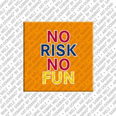 ART-DOMINO® BY SABINE WELZ No risk no fun - magnet with text