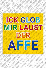 ART-DOMINO® BY SABINE WELZ Ick glob mir laust der Affe - magnet with text