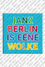 ART-DOMINO® BY SABINE WELZ Janz Berlin is eene Wolke - Aimant avec un texte