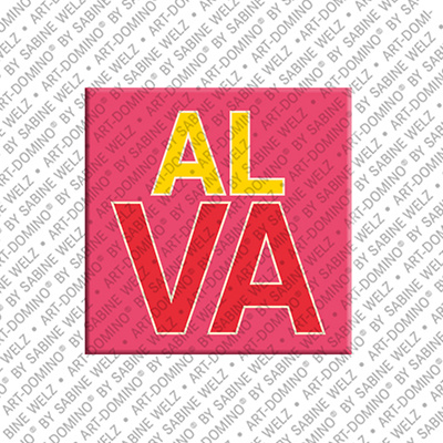 ART-DOMINO® BY SABINE WELZ ALVA - Magnet mit dem Vornamen ALVA