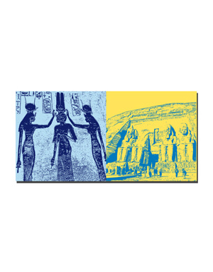 ART-DOMINO® BY SABINE WELZ Egypt - Hathor Tempel-Relief-Nefertari + Abu Simbel-Tempelanlage für Ramses II-b