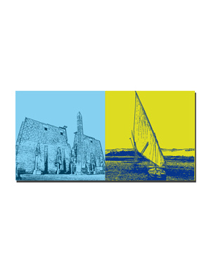 MAGNET-STORIES Ägypten - Luxor-Tempel Pylon + Felukkenfahrt auf dem Nil