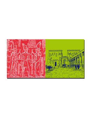 MAGNET-STORIES Egypte - Chnum mit Krone von Ober- und Unterägypten + Isis-Tempel von Philae