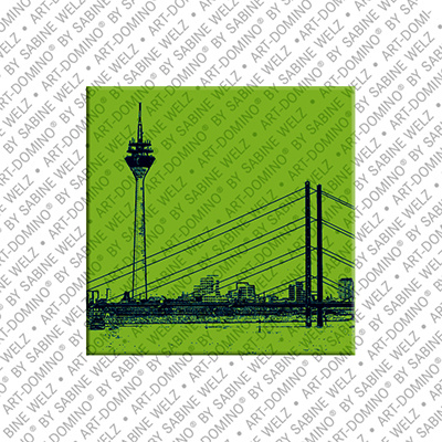 ART-DOMINO® BY SABINE WELZ Düsseldorf – Rheinkniebrücke und Rheinturm