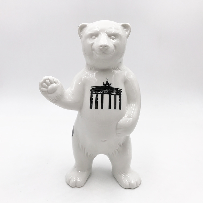 ART-DOMINO® BY SABINE WELZ Porcelain bear from Berlin - With Berlin Tattoos