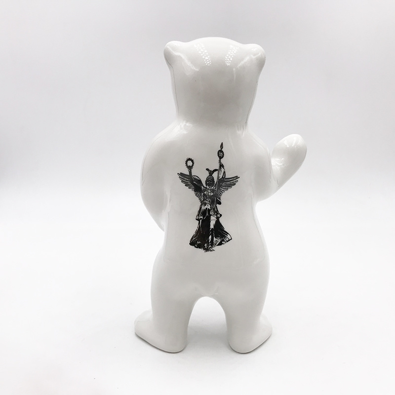 ART-DOMINO® BY SABINE WELZ Porcelain bear from Berlin - With Berlin Tattoos