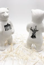 ART-DOMINO® BY SABINE WELZ Porcelain bear from Berlin - With Berlin Tattoos