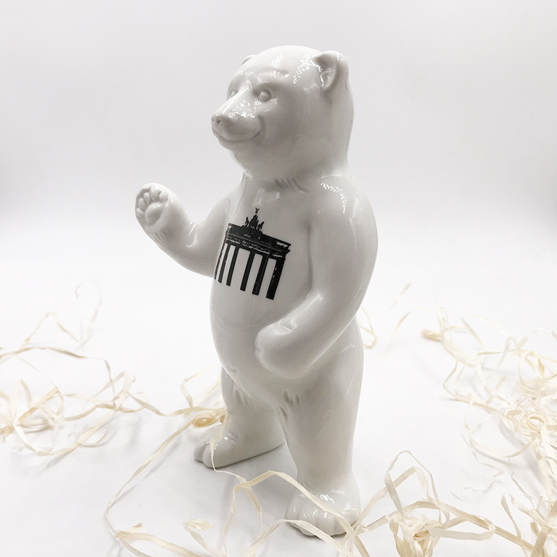 ART-DOMINO® BY SABINE WELZ Porcelain bear from Berlin - With Berlin Tattoos