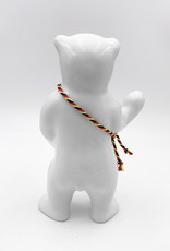 ART-DOMINO® BY SABINE WELZ Porcelain bear from Berlin - With black, red and yellow sash