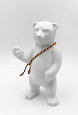 ART-DOMINO® BY SABINE WELZ Porcelain bear from Berlin - With black, red and yellow sash