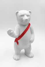 ART-DOMINO® BY SABINE WELZ Porcelain bear from Berlin - With red sash