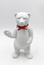 ART-DOMINO® BY SABINE WELZ Porcelain bear from Berlin - With red collar