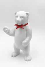 ART-DOMINO® BY SABINE WELZ Porcelain bear from Berlin - With red collar