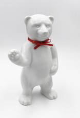 ART-DOMINO® BY SABINE WELZ Porcelain bear from Berlin - With red collar