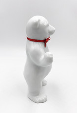 ART-DOMINO® BY SABINE WELZ Ours en porcelaine de Berlin - Avec col rouge