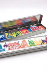 ART-DOMINO® BY SABINE WELZ Chocolate with Germany motifs in a metal tin